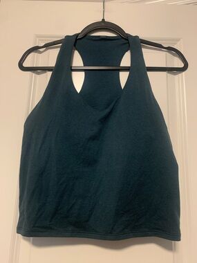 Vuori Racerback Tank Top in Deep Teal w/ pads, Sz L, Good Condition